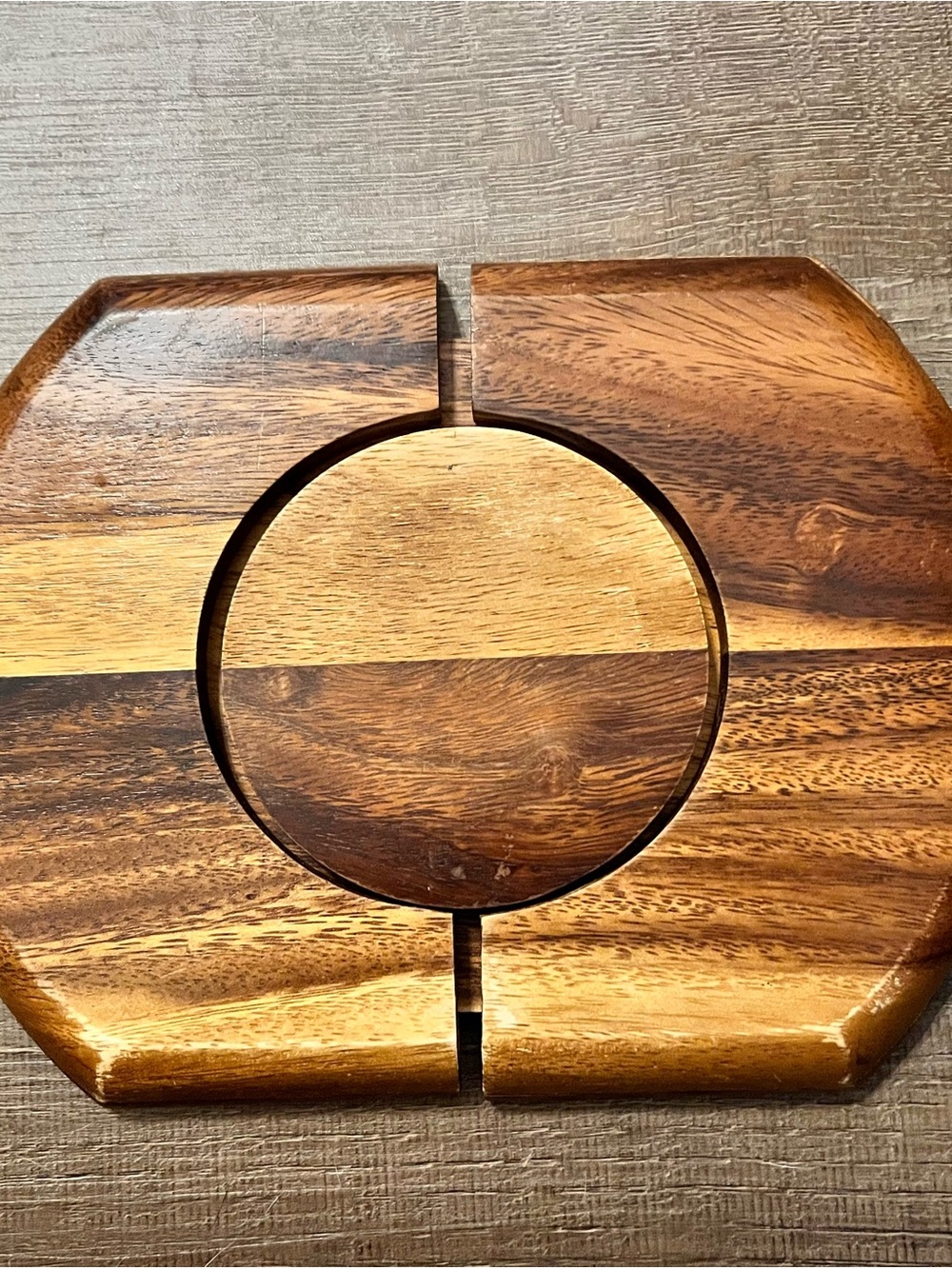 Wooden expandable trivet tray kitchenware rustic natural